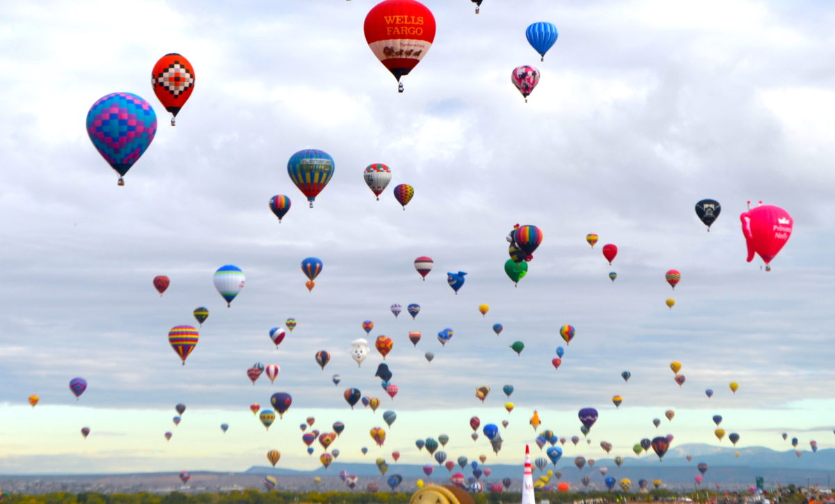 The Albuquerque sky fills will hundreds of colorful balloons each morning.