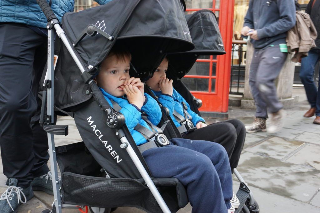 A rental stroller on the streets of London - Exploring Through Life