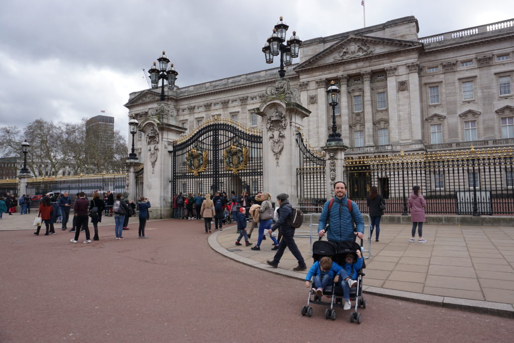 Stroller in front of Buckingham Palace - Renting a Stroller in London - Exploring Through Life