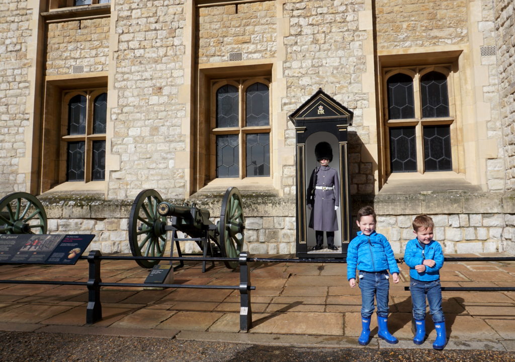 Kids seeing the guards at the Tower of London - 3 Days in London with Kids - Exploring Through Life