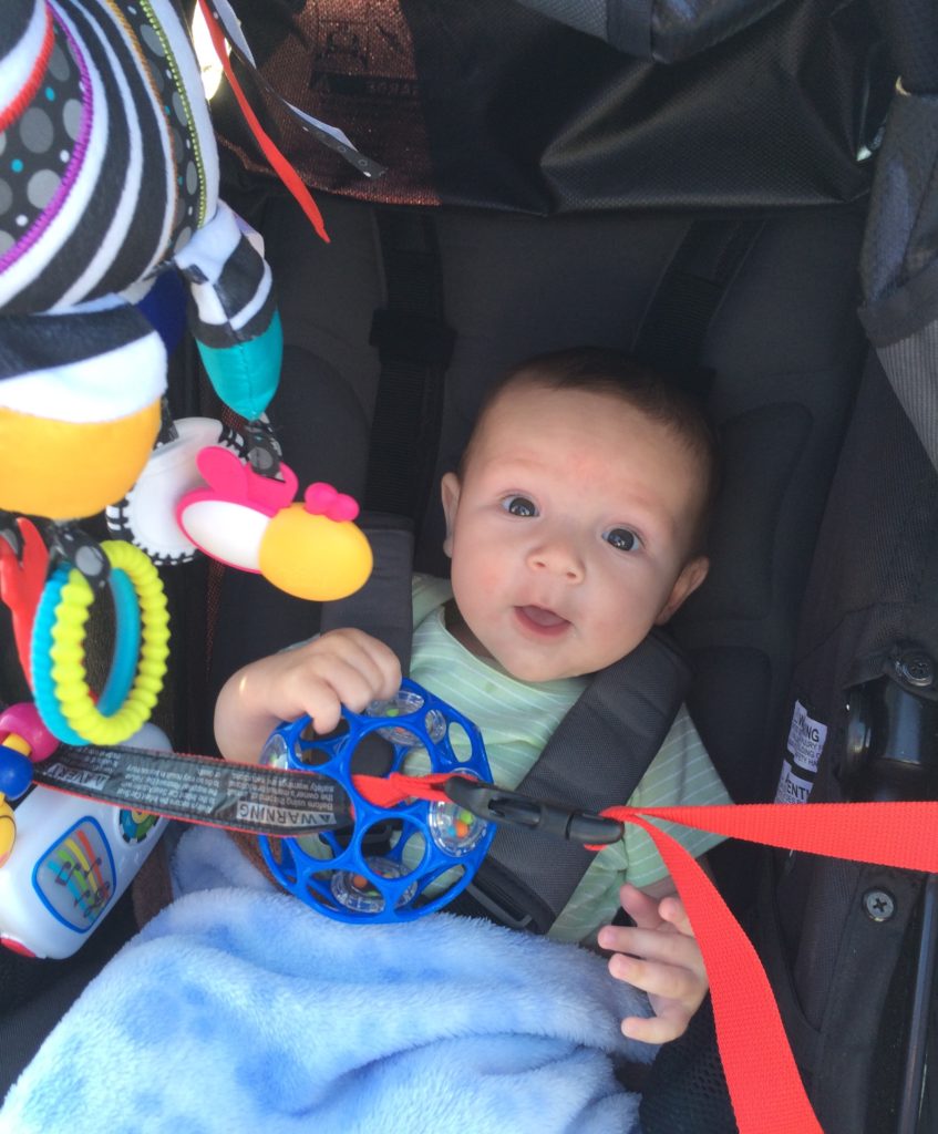 Baby in stroller with toys - Exploring Through Life