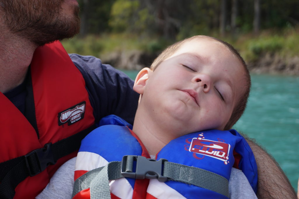 Sleeping on raft - Family Friendly Raft Tours Banff National Park - Exploring Through Life