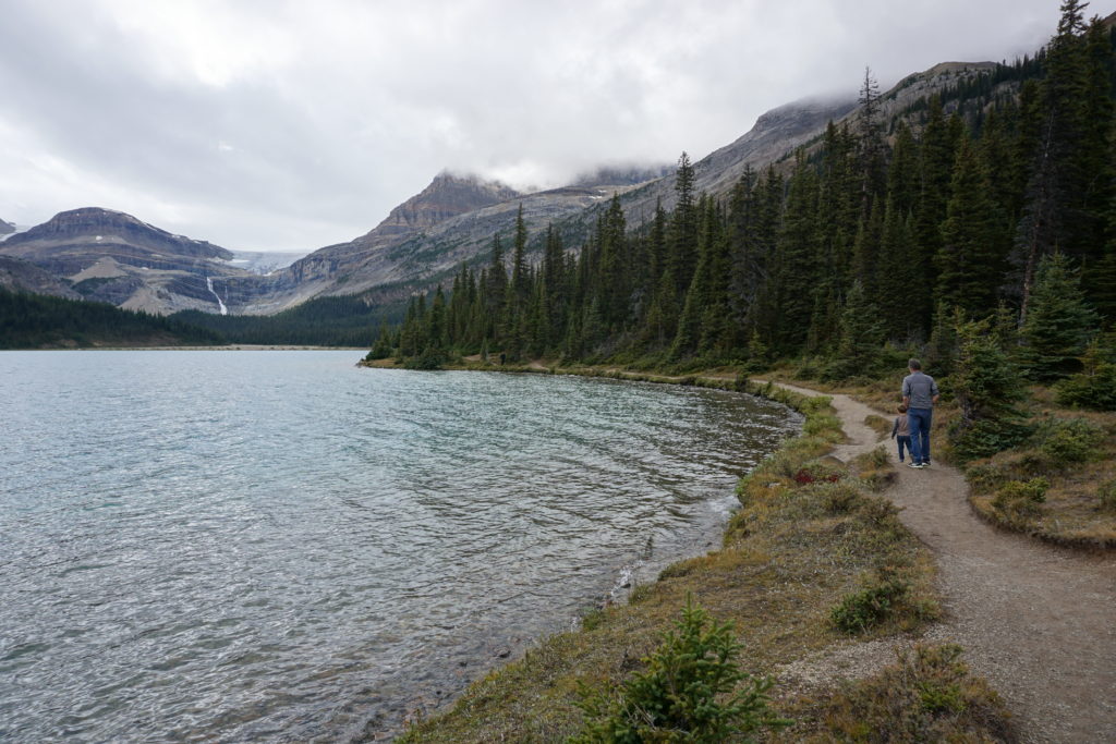 Bow Glacier Falls Trail goes right back to the Glacier while featuring gorgeous views of Bow Lake - Best Kid-Friendly Hikes in Banff - Exploring Through Life
