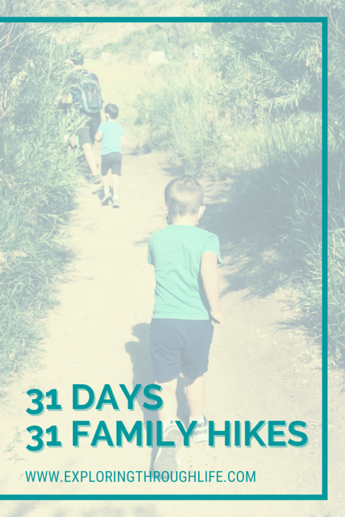 Want to hike more with your family? Already love hiking? Join our free 31-Day Hiking Challenge! Download a tracker to do your own challenge and check out all of our tips, tricks and lessons learned. - Exploring Through Life