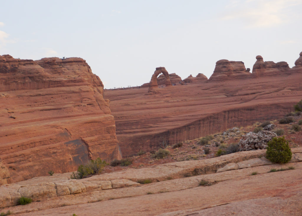 The Delicate Arch View Point hike (.5 miles) is one option for seeing this infamous arch. If you have little kids, it's a great option. - Exploring Through Life