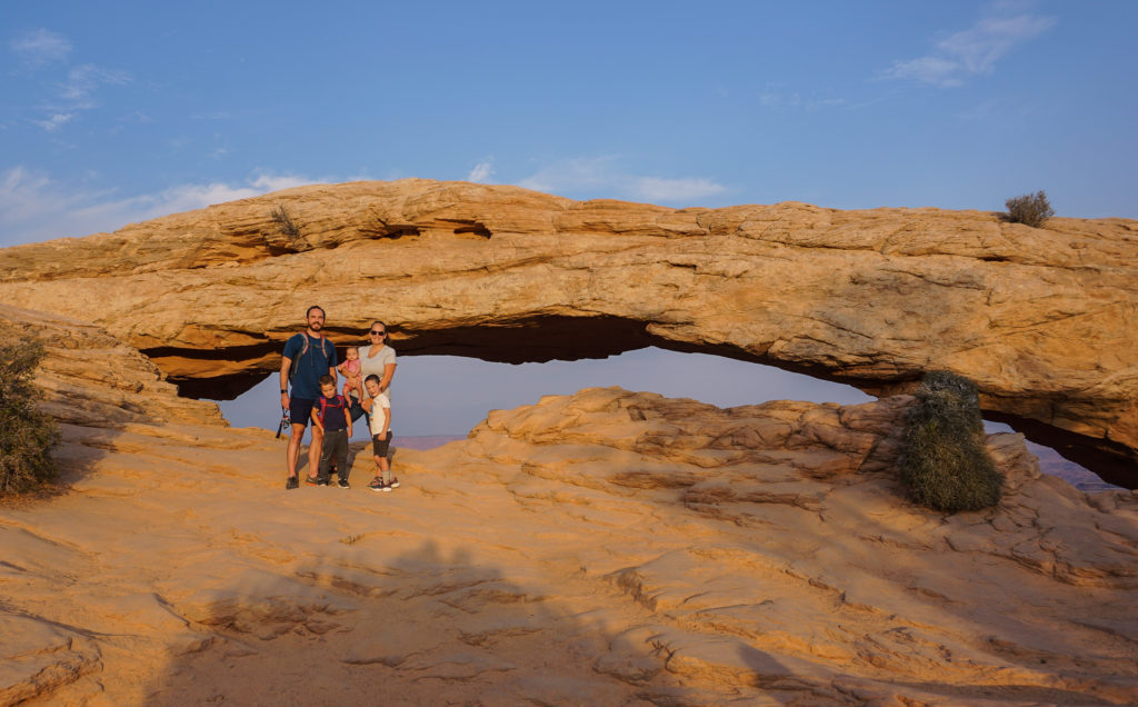 Mesa Arch in Canyonlands National Park is a great kid-friendly hike in Moab. Exploring Through Life 