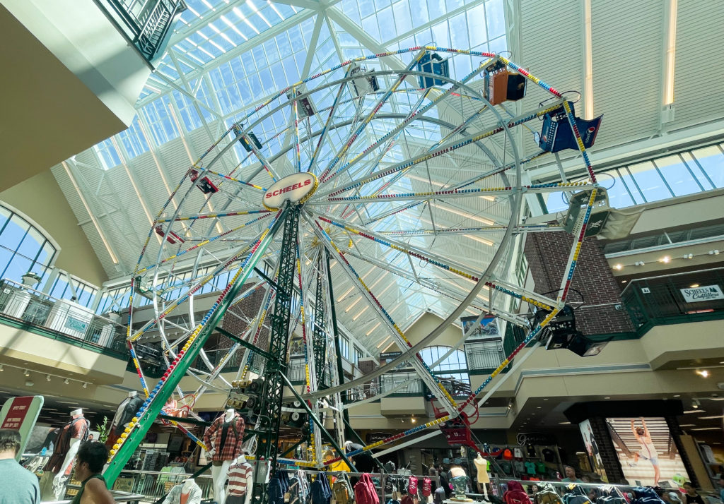 Shopping at Scheels is a fun thing to do with kids in Billings, Montana. Ride the ferris wheel and check out the fish tanks!