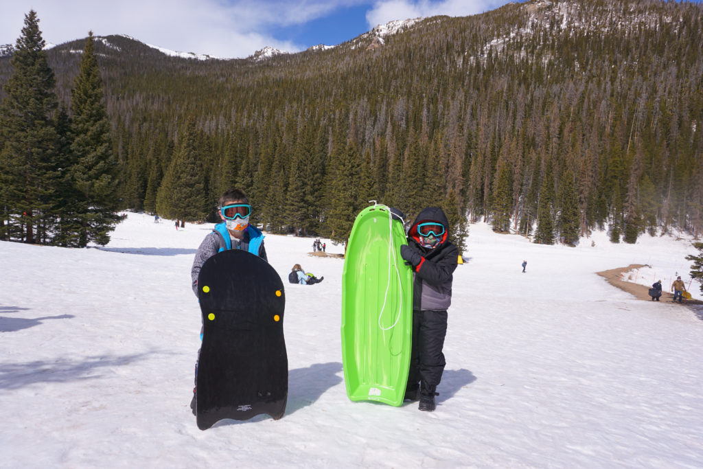 Sledding at Hidden Valley in Rocky Mountain National Park is a fantastic winter activity for kids in Estes Park.